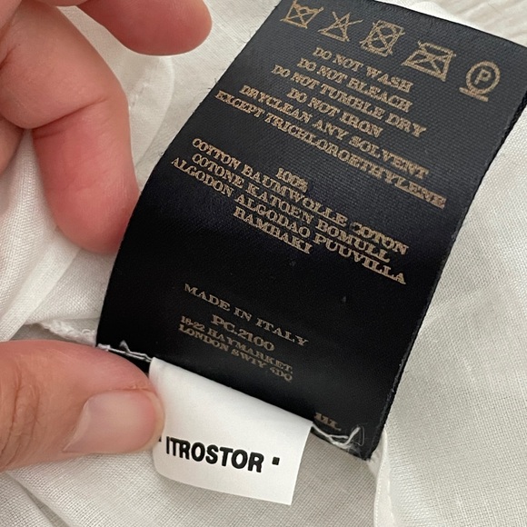 Burberry Cottagecore Blouse sheer button up womens Cream (size 8) minimalist - Picture 5 of 7